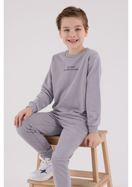Erkek Çocuk Gri Eşofman Takımı
