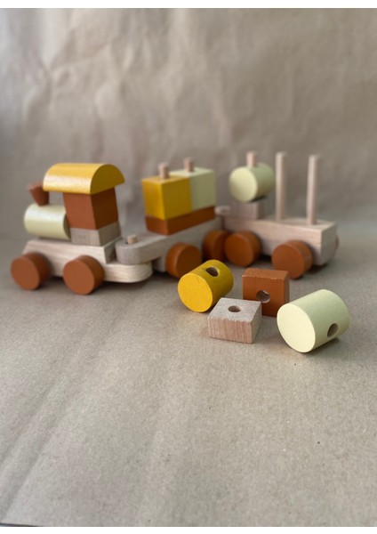 Ahşap Bloklu Eğitici Bul-Tak Tren Oyuncak Seti fiyatları