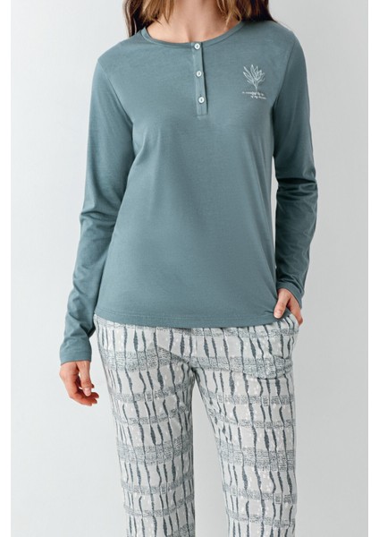 Kadın Yeşil Pijama Takımı modelleri