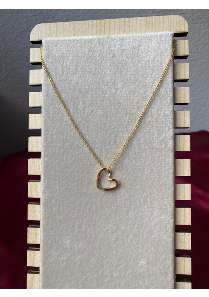 Kararmaz Çelik Sarkan Kalp Detaylı Gold Kolye fiyatları
