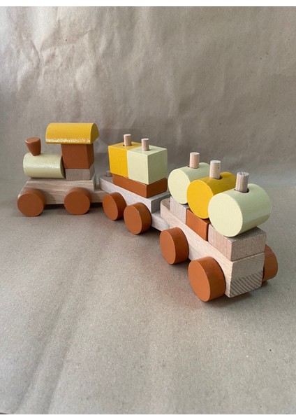 Ahşap Bloklu Eğitici Bul-Tak Tren Oyuncak Seti modelleri