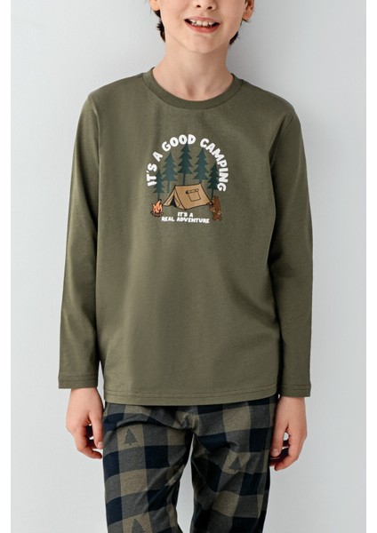 Erkek Çocuk Haki Pijama Takımı modelleri