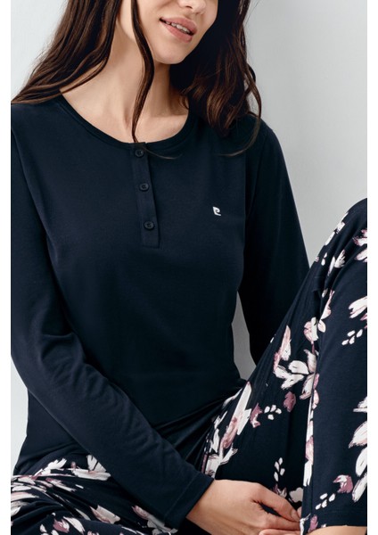 Kadın Lacivert Pijama Takımı modelleri