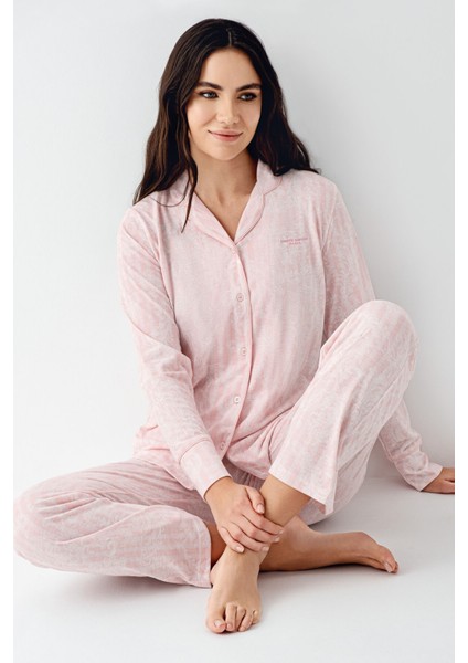 Kadın Krem Pijama Takımı