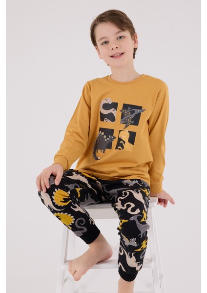 Erkek Çocuk Sarı Pijama Takımı modelleri