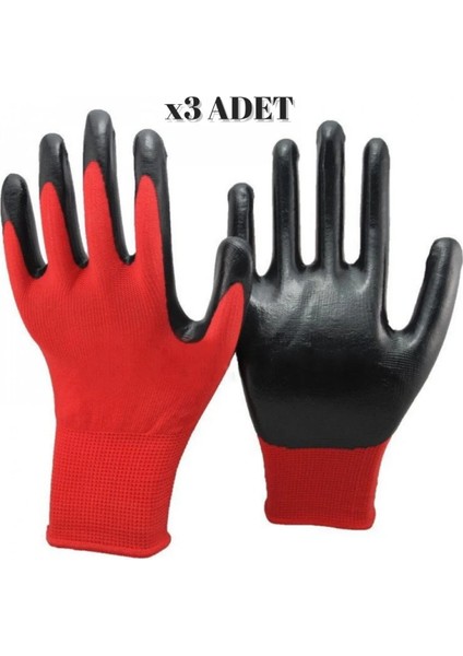3 Çift Inşaat Boya Eldiveni Beden No: 10