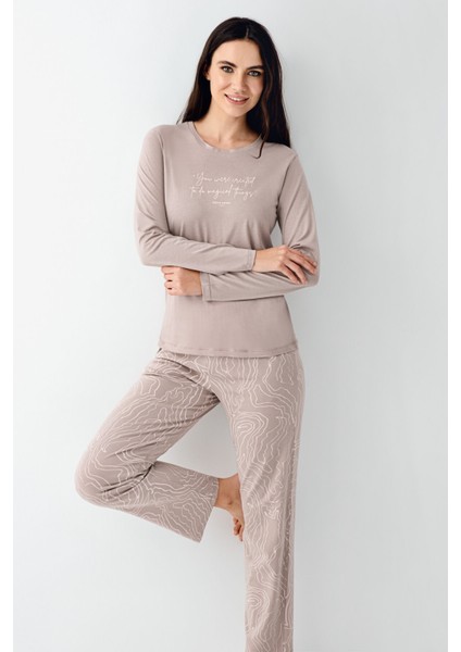 Kadın Kahverengi Pijama Takımı