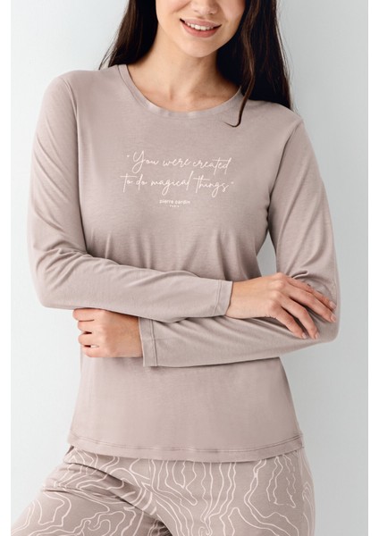 Kadın Kahverengi Pijama Takımı modelleri