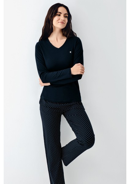 Kadın Lacivert Pijama Takımı