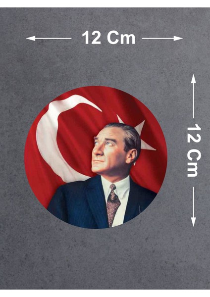 Atatürk ve Türk Bayrağı Sticker, Gazi Mustafa Kemal Atatürk Sticker, Araba Oto Motosiklet Karavan Sticker 00629