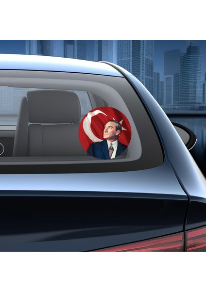 Atatürk ve Türk Bayrağı Sticker, Gazi Mustafa Kemal Atatürk Sticker, Araba Oto Motosiklet Karavan Sticker 00629 fiyatları