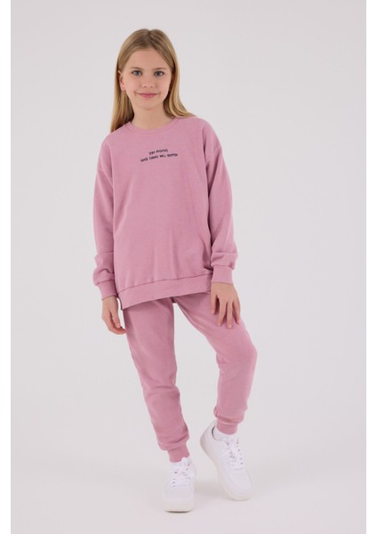 Kız Çocuk Pembe Eşofman Takımı modelleri