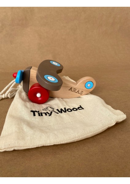 Isme Özel Ahşap Oyuncak Uçak | Doğal Kayın Ağacından El Yapımı Montessori fiyatları