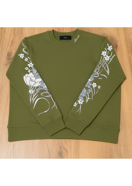 Unisex Erkek/kadın Yüksek Kalite Kol Baskılı Pamuklu Sıfır Yaka Sweatshirt modelleri