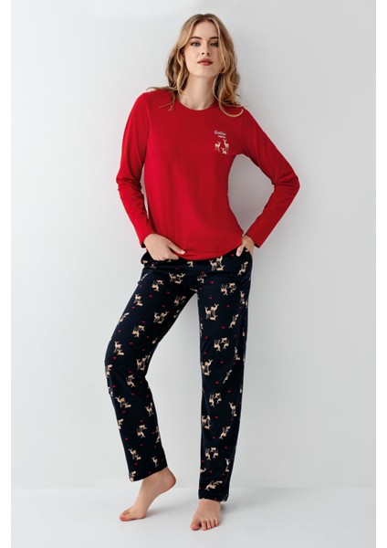 Kadın Kırmızı Pijama Takımı modelleri