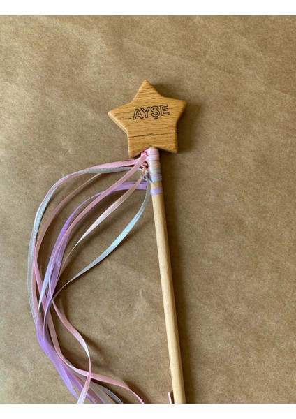 Isme Özel Ahşap Yıldız Asa | 20 cm Doğal Sihirli Peri Değneği – Montessori Uyumlu fiyatları