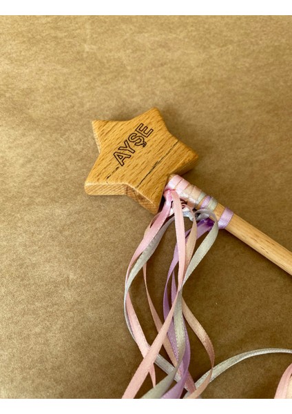 Isme Özel Ahşap Yıldız Asa | 20 cm Doğal Sihirli Peri Değneği – Montessori Uyumlu fırsatları