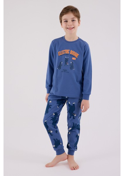 Erkek Çocuk Mavi Pijama Takımı