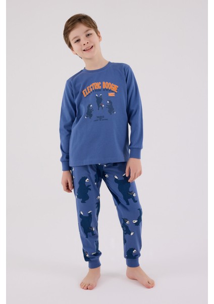 Erkek Çocuk Mavi Pijama Takımı modelleri