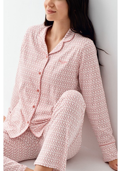 Kadın Pembe Gömlek Pijama modelleri