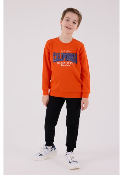 Erkek Çocuk Turuncu Eşofman Takımı modelleri