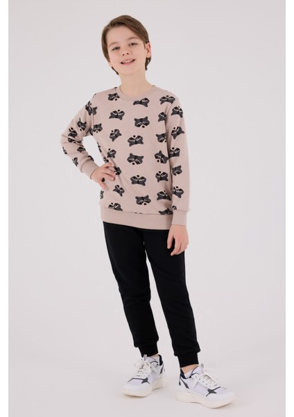 Erkek Çocuk Kahverengi Eşofman Takımı modelleri