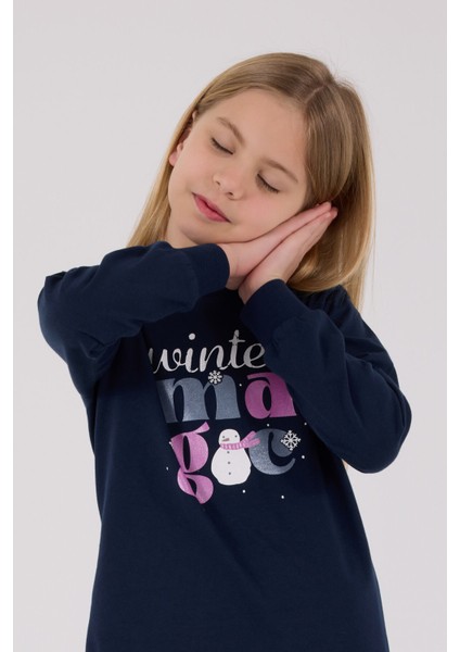 Kız Çocuk Lacivert Pijama Takımı fırsatları