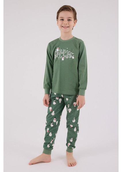 Erkek Çocuk Yeşil Pijama Takımı