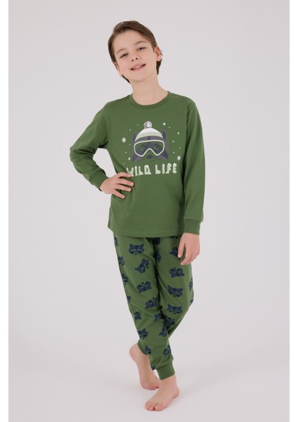 Erkek Çocuk Yeşil Pijama Takımı