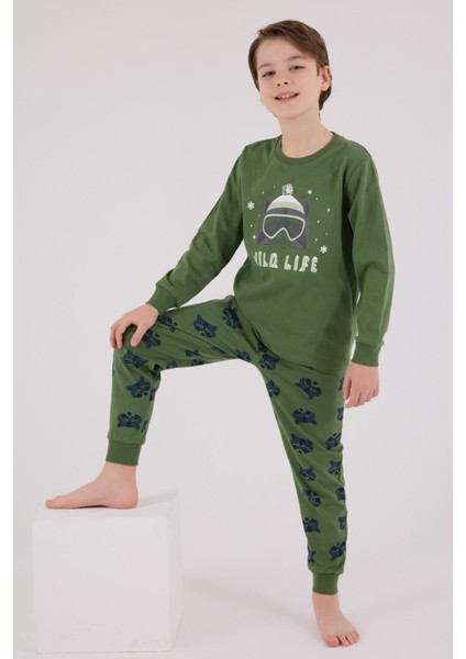 Erkek Çocuk Yeşil Pijama Takımı modelleri