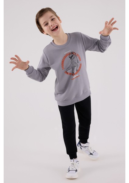 Erkek Çocuk Gri Eşofman Takımı modelleri