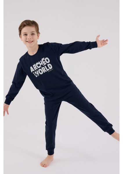 Erkek Çocuk Lacivert Pijama Takımı modelleri