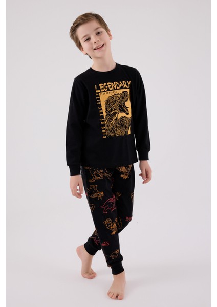 Erkek Çocuk Siyah Pijama Takımı modelleri