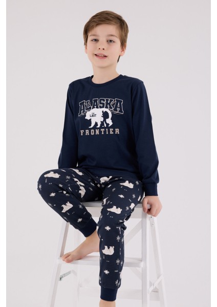 Erkek Çocuk Lacivert Pijama Takımı