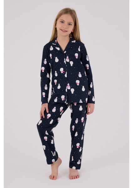 Kız Çocuk Lacivert Gömlek Pijama Takımı fiyatları