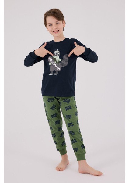 Erkek Çocuk Mavi Pijama Takımı