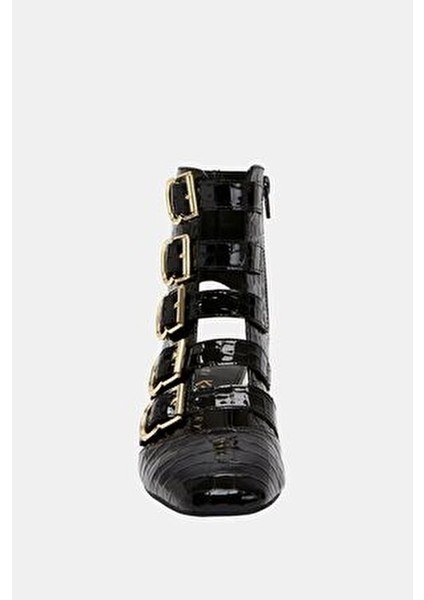 The Hollow Kadın Siyah Croco Topuklu Tasarım Bot
