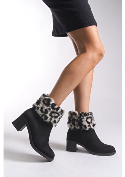 Rielradh Kadın Kürk Detaylı Topuklu Bot 0012501