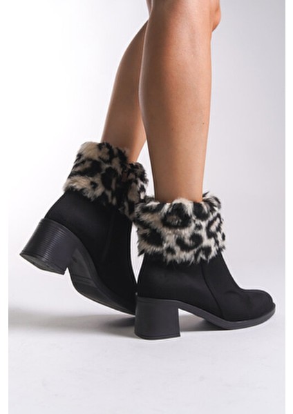 Rielradh Kadın Kürk Detaylı Topuklu Bot 0012501