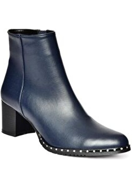 C654013309 Lacivert Kalın Topuklu Kadın Bot