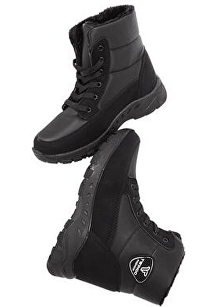 Soğuk Geçirmez İçi Kürklü Spor Kar Botu SİYAH