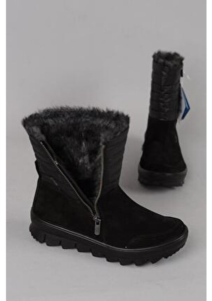Siyah Kadın Süet Kar Botu