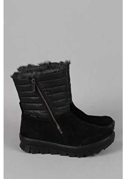 Siyah Kadın Süet Kar Botu