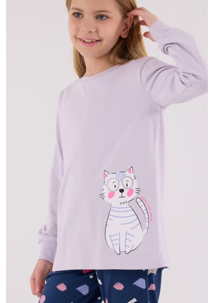 Kız Çocuk Mor Pijama Takımı fırsatları