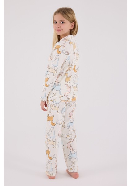 Kız Çocuk Beyaz Gömlek Pijama Takımı indirimleri