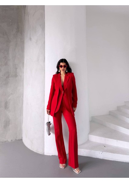 Kadın Tasarım Ceket Yüksek Bel Premıum Takım Elbise fiyatları