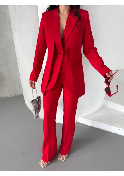 Kadın Tasarım Ceket Yüksek Bel Premıum Takım Elbise