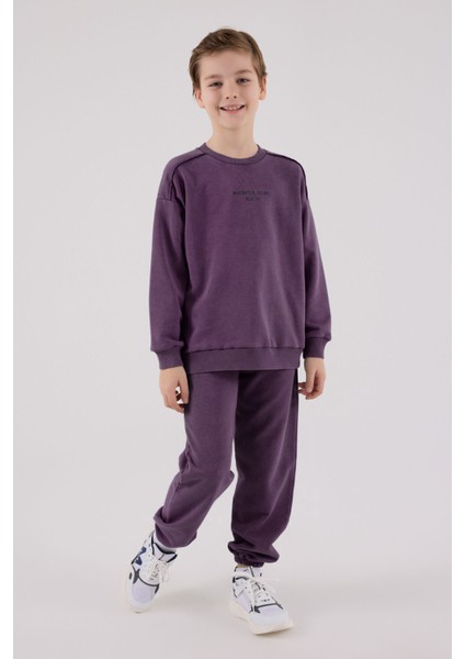 Erkek Çocuk Mor Eşofman Takımı modelleri