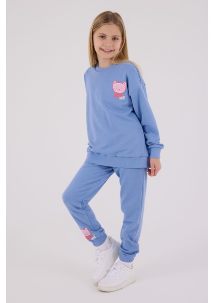 Kız Çocuk Mavi Eşofman Takımı modelleri