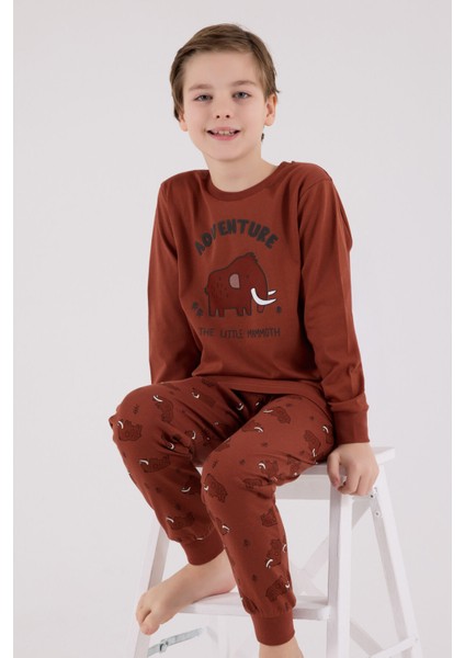 Erkek Çocuk Turuncu Pijama Takımı